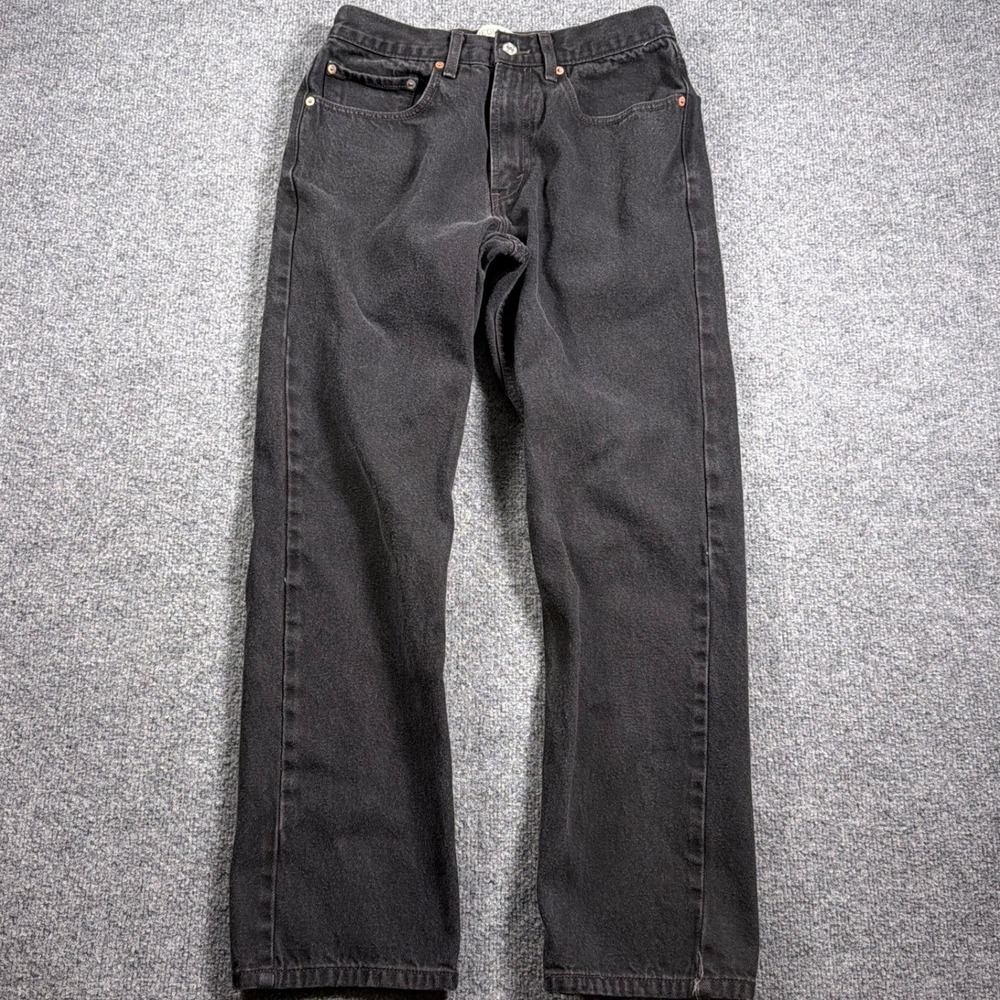 Levis 505 Regular Fit Jeans Mens 31x30 Black Faded Straight Leg 100% Cotton